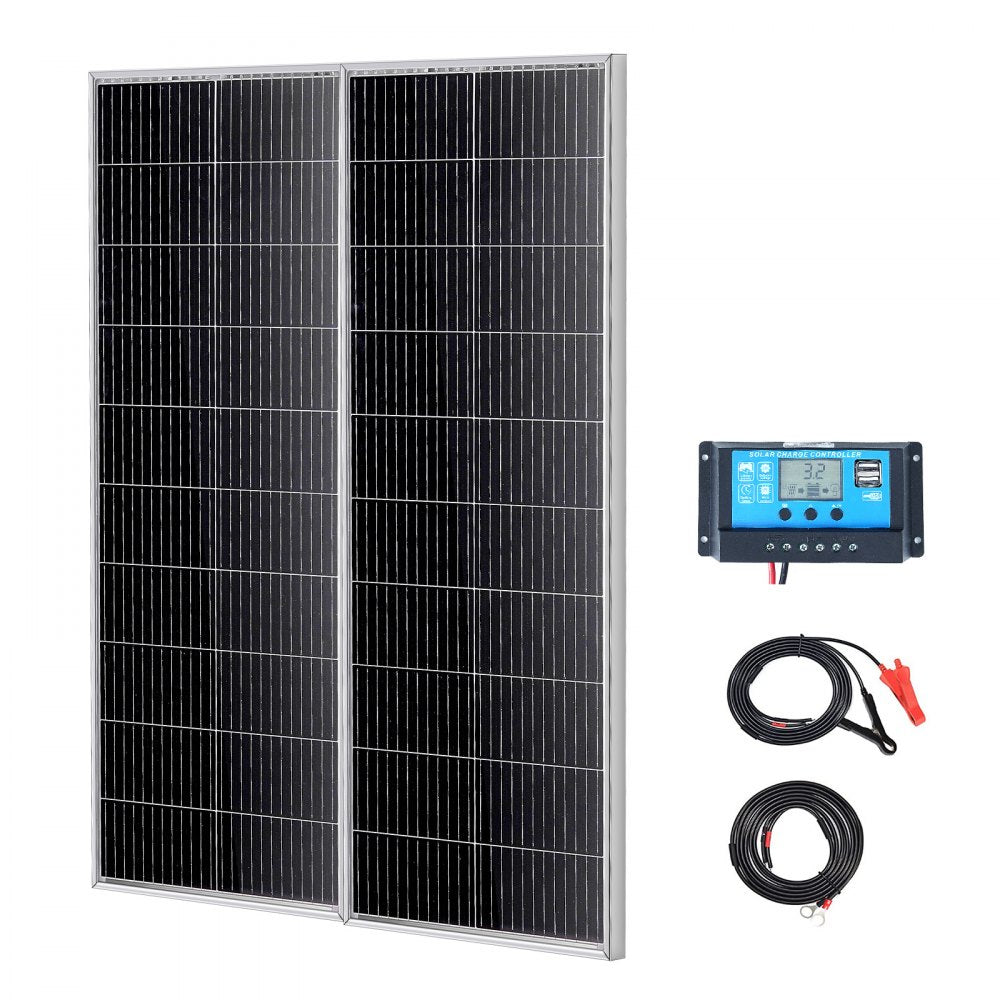 VEVOR 200W Monocrystalline Solar Panel Kit 2PCS Solar Panels & Charge Controller