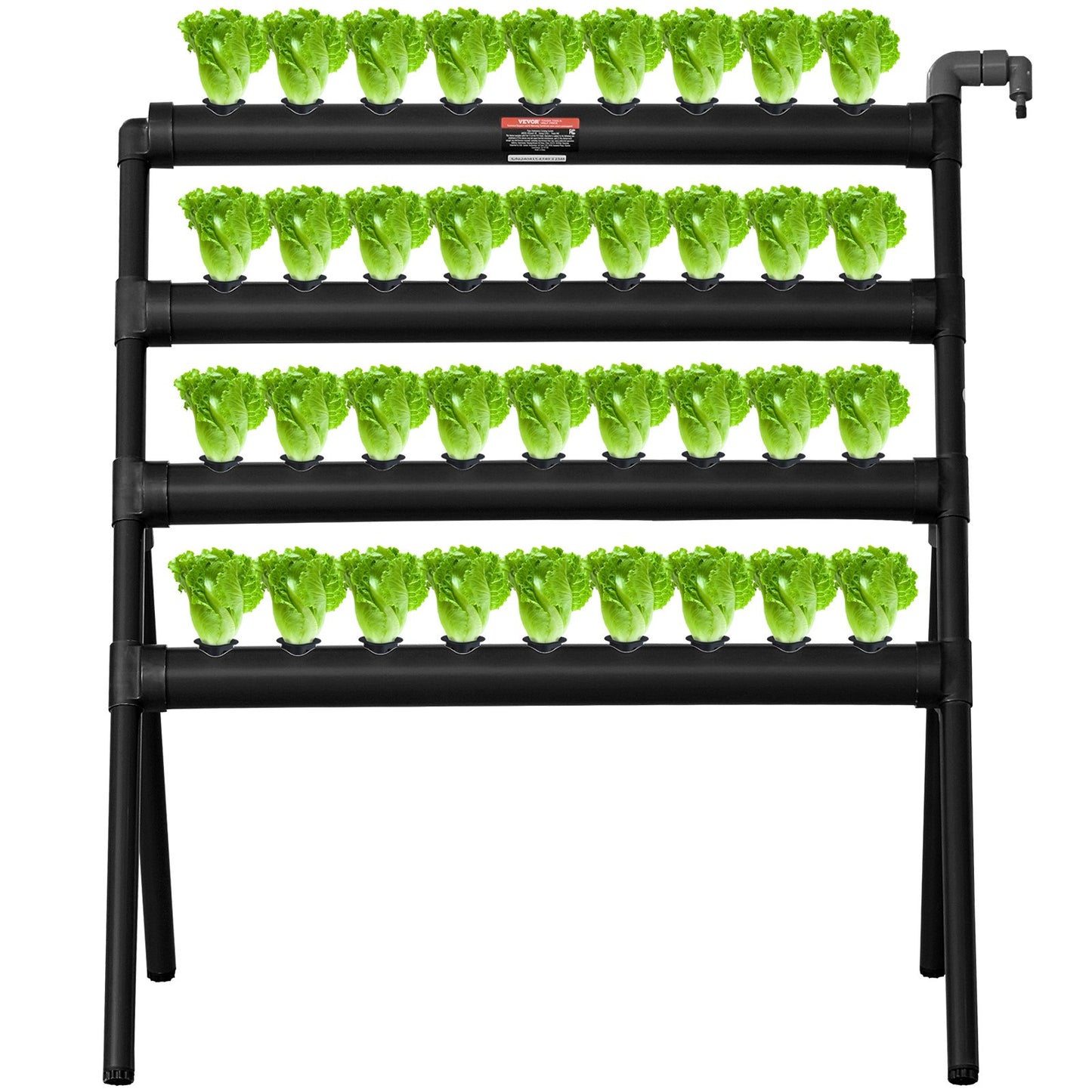 VEVOR Hydroponics Growing System, 36 Sites 4 Layers, Dark Grey PVC Pipes Hydroponic