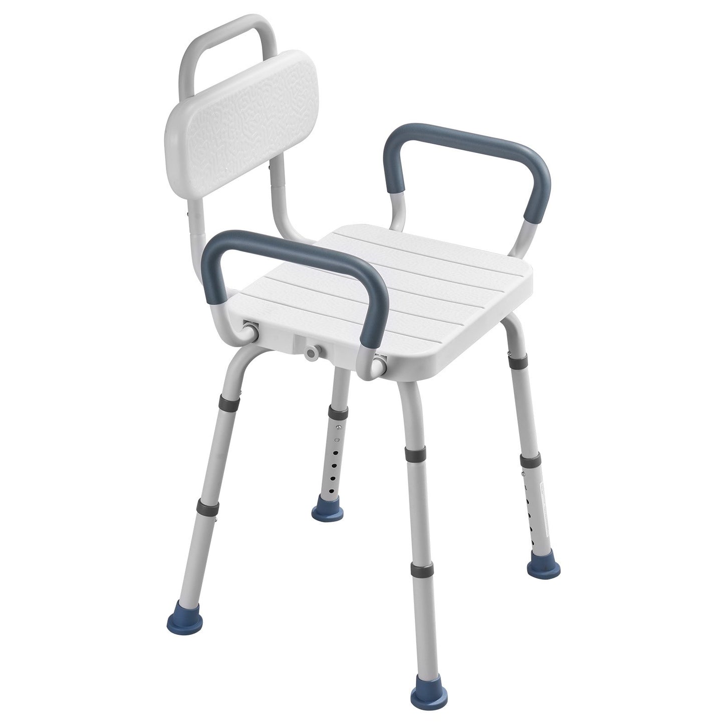 Swivel Shower Chair with Arms and Back, 180 kg Load Heavy Duty Bench Seat for Inside Shower Stall and Bathtub, Height Adjustable Bathroom Bath Tub Seat for Adults, Seniors, Elderly and Disabled