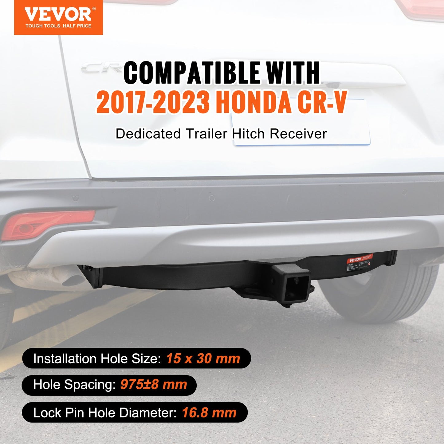 VEVOR Class 3 Trailer Hitch, 2-Inch Receiver, Q455B Steel Tube Frame, Compatible