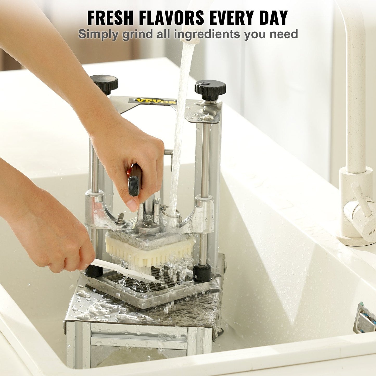 Commercial Vegetable Dicer & Chopper with 4 Blades, 5 kg, Silver
