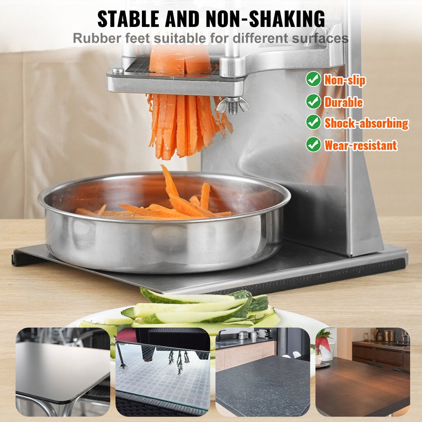 Commercial Vegetable & French Fry Cutter with 4 Blades, 5.7 kg, Stainless Steel