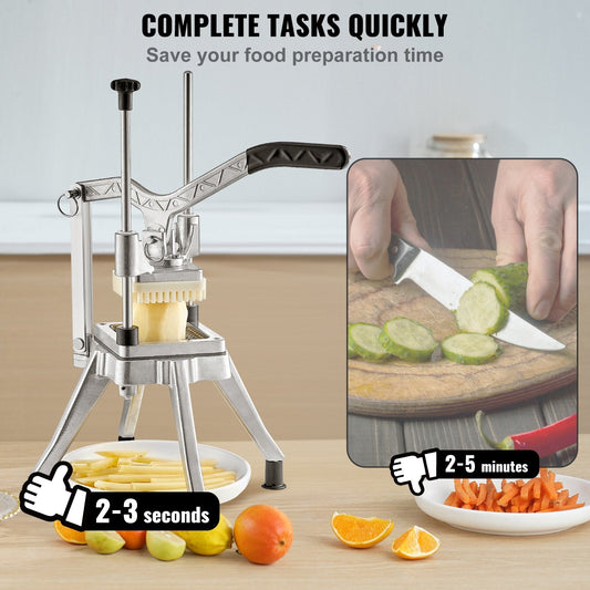 Heavy-Duty Commercial Vegetable & Fruit Chopper with 4 Interchangeable Blades