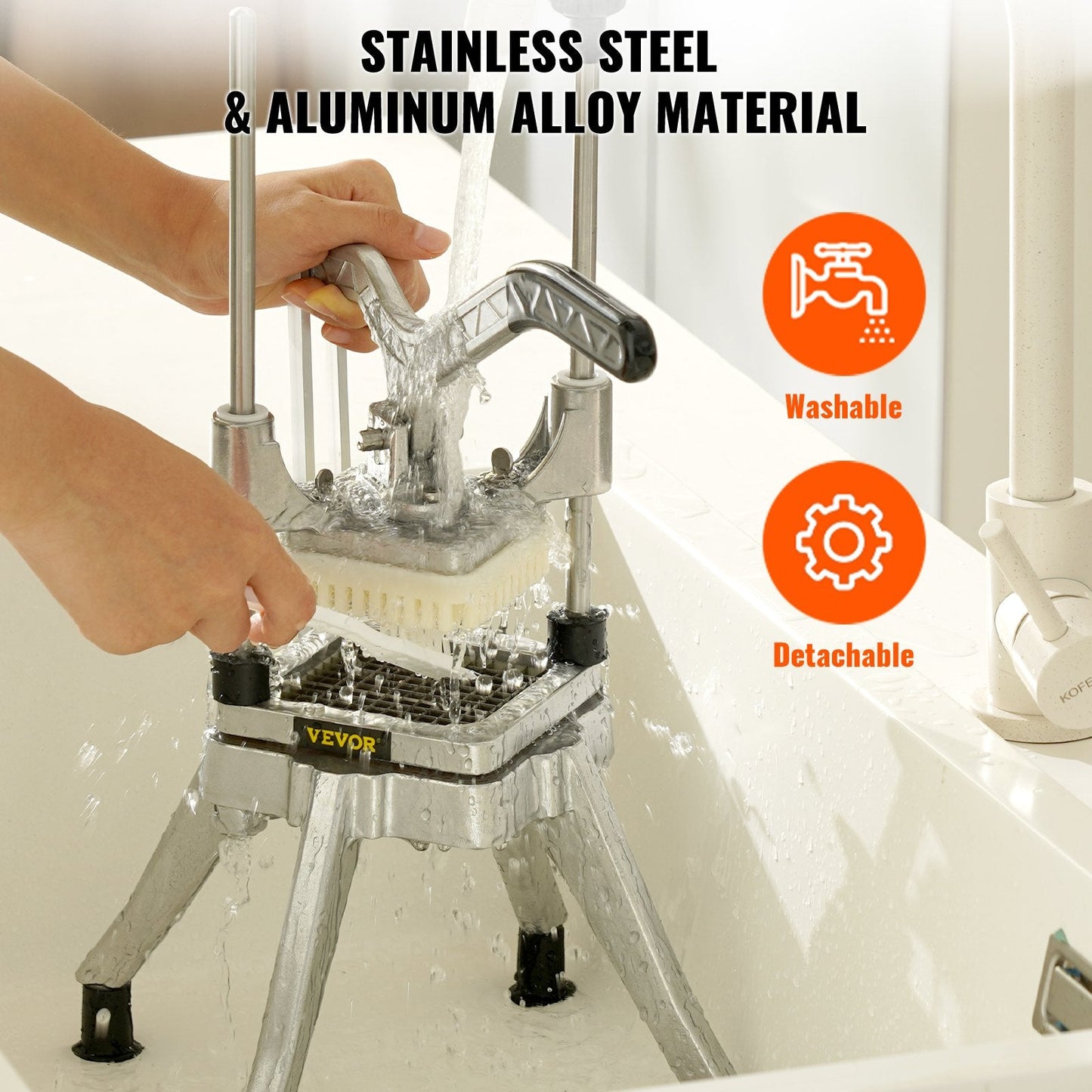 Heavy-Duty Commercial Vegetable & Fruit Chopper with 4 Interchangeable Blades