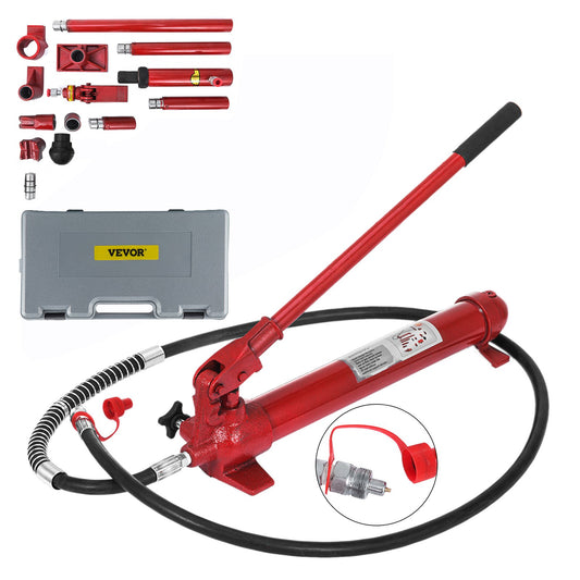 VEVOR 10 Ton Porta Power Kit 1.4M (55.1 inch) Oil Hose Hydraulic Car Jack Ram Autobody