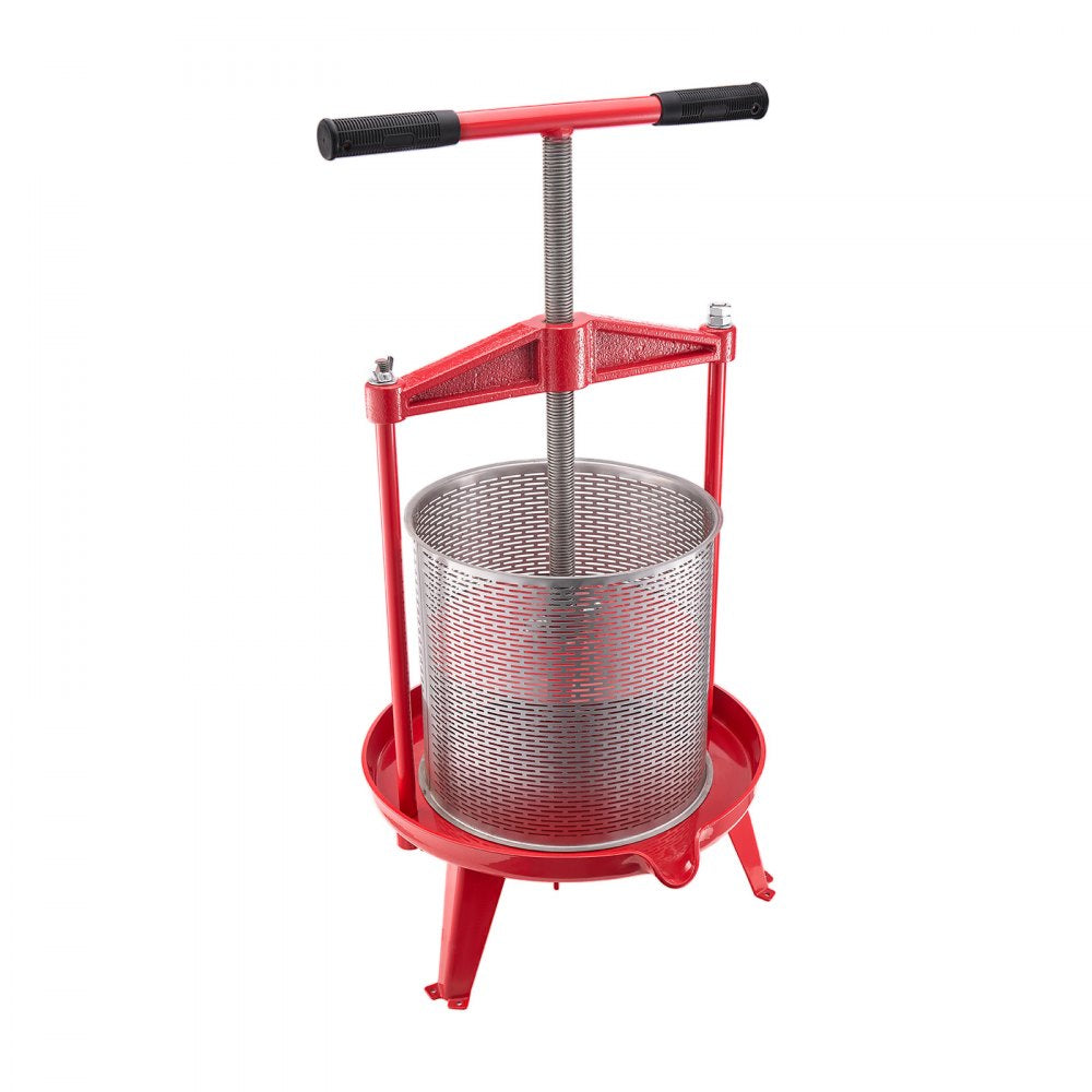 VEVOR Fruit Wine Press Manual Press for Wine Making 3.69 Gal/14L Stainless Steel