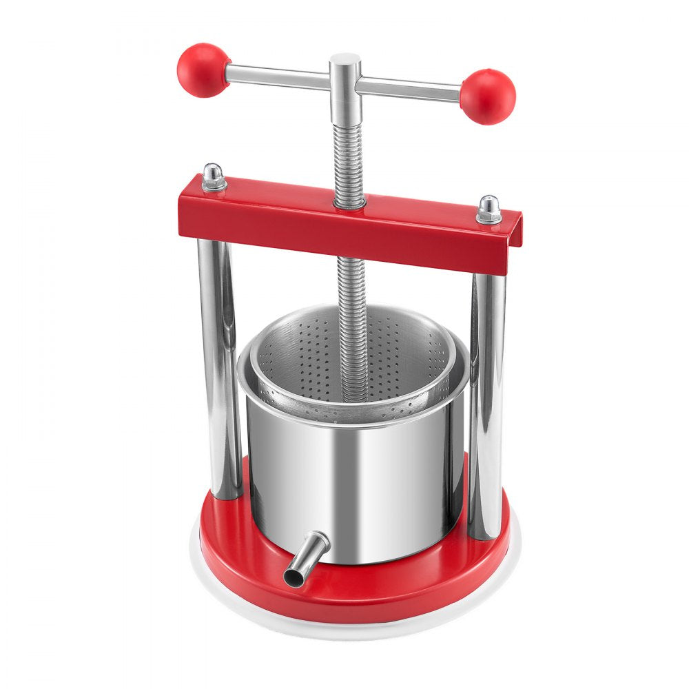 Fruit Wine Press Manual Press for Wine Making 0.44 Gal/1.65L Stainless Steel