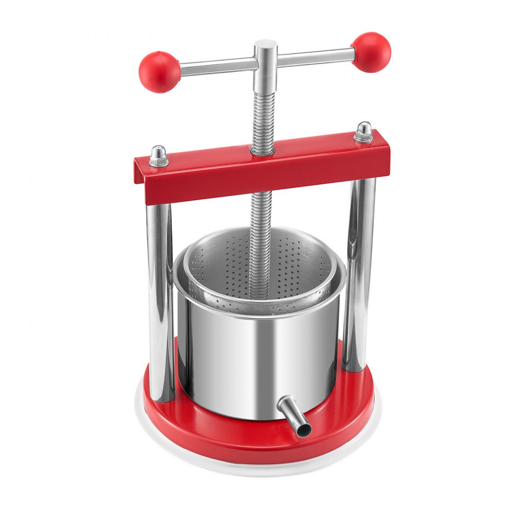 Fruit Wine Press Manual Press for Wine Making 0.44 Gal/1.65L Stainless Steel