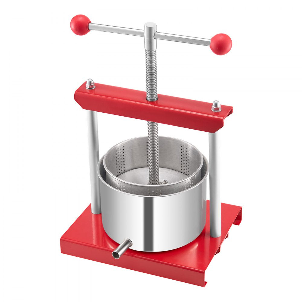VEVOR Fruit Wine Press Manual Press for Wine Making 0.8 Gal/3L Stainless Steel