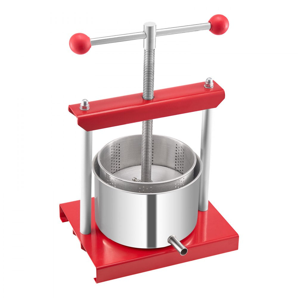 VEVOR Fruit Wine Press Manual Press for Wine Making 0.8 Gal/3L Stainless Steel