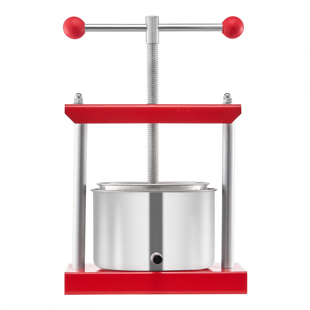 VEVOR Fruit Wine Press Manual Press for Wine Making 0.8 Gal/3L Stainless Steel