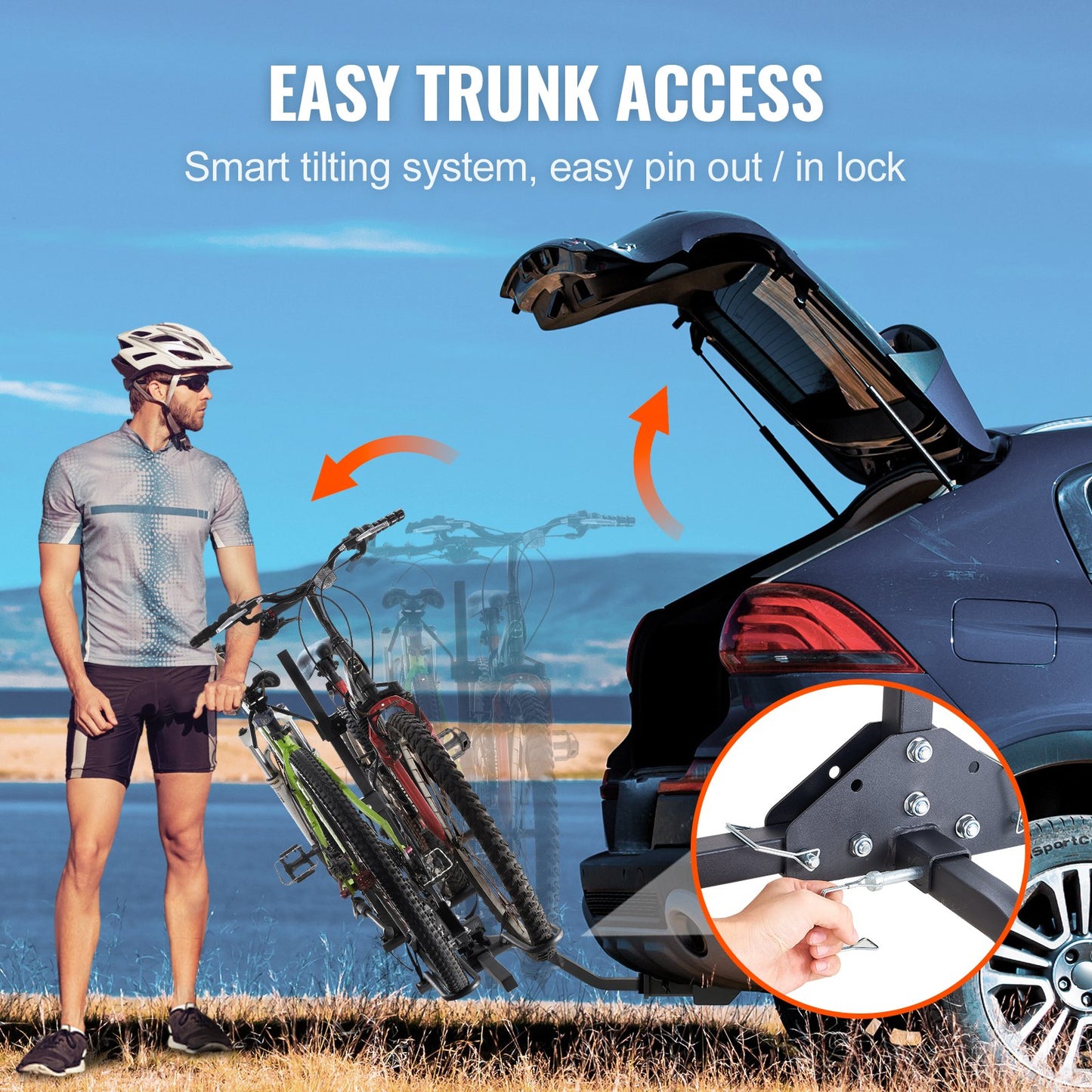 VEVOR 2-Bike Rack Hitch Mount Folding Carrier Car Truck SUV 1.25 80lbs