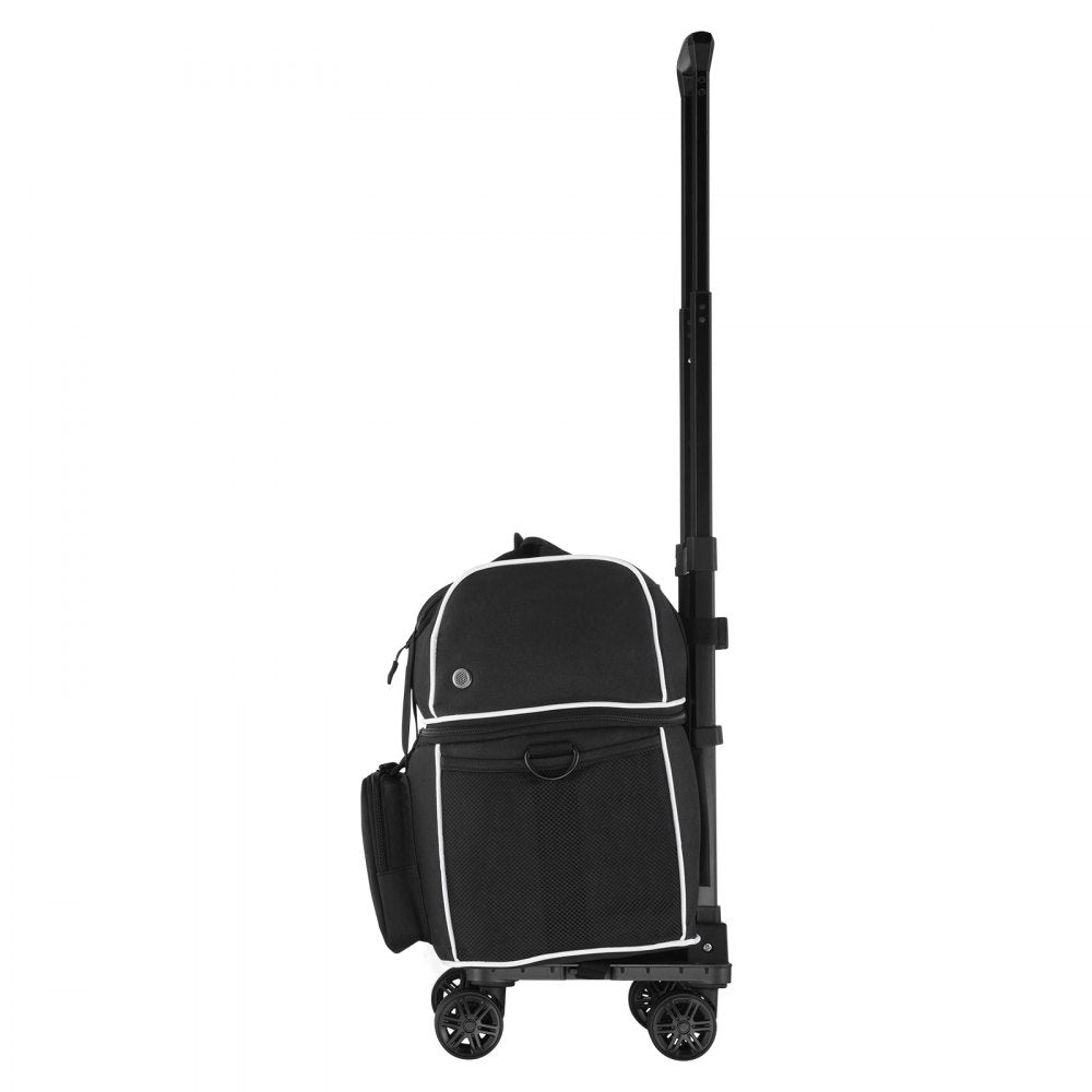 VEVOR 2 Ball Bowling Bag with Wheels Four Roller Bowling Bag Shoe Compartment