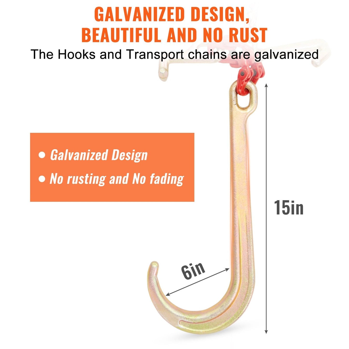 Heavy-Duty 4364 kg V-Chain Bridle with RTJ Hooks, 8 x 0.9 m Tow Chain