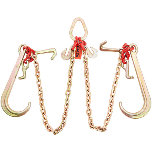 VEVOR V-Chain Bridle, 4364 kg Working Load Limit, 8 x 914.4 mm G80 Tow Chain with