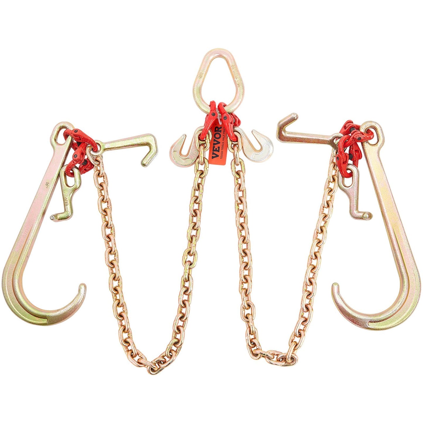 Heavy-Duty 4364 kg V-Chain Bridle with RTJ Hooks, 8 x 0.9 m Tow Chain