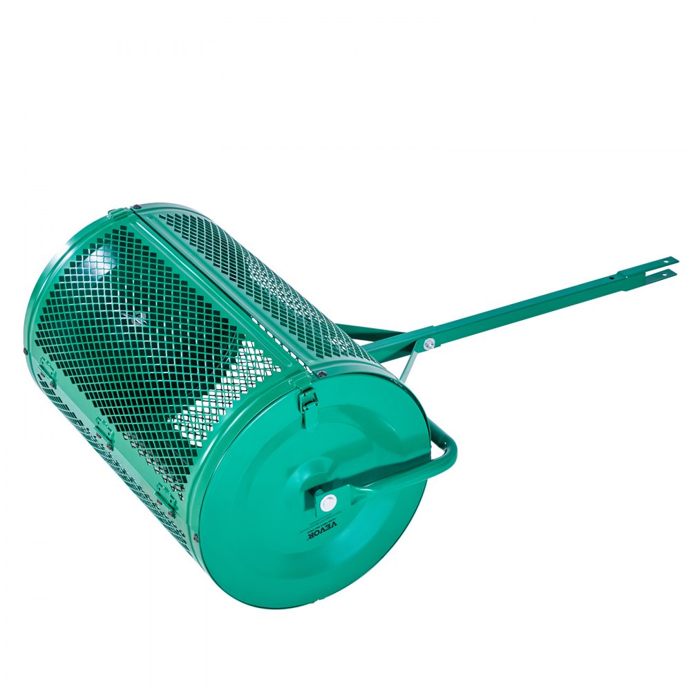 Compost Spreader 24 in Peat Moss Spreader Roller Push/Tow Handle for Yard