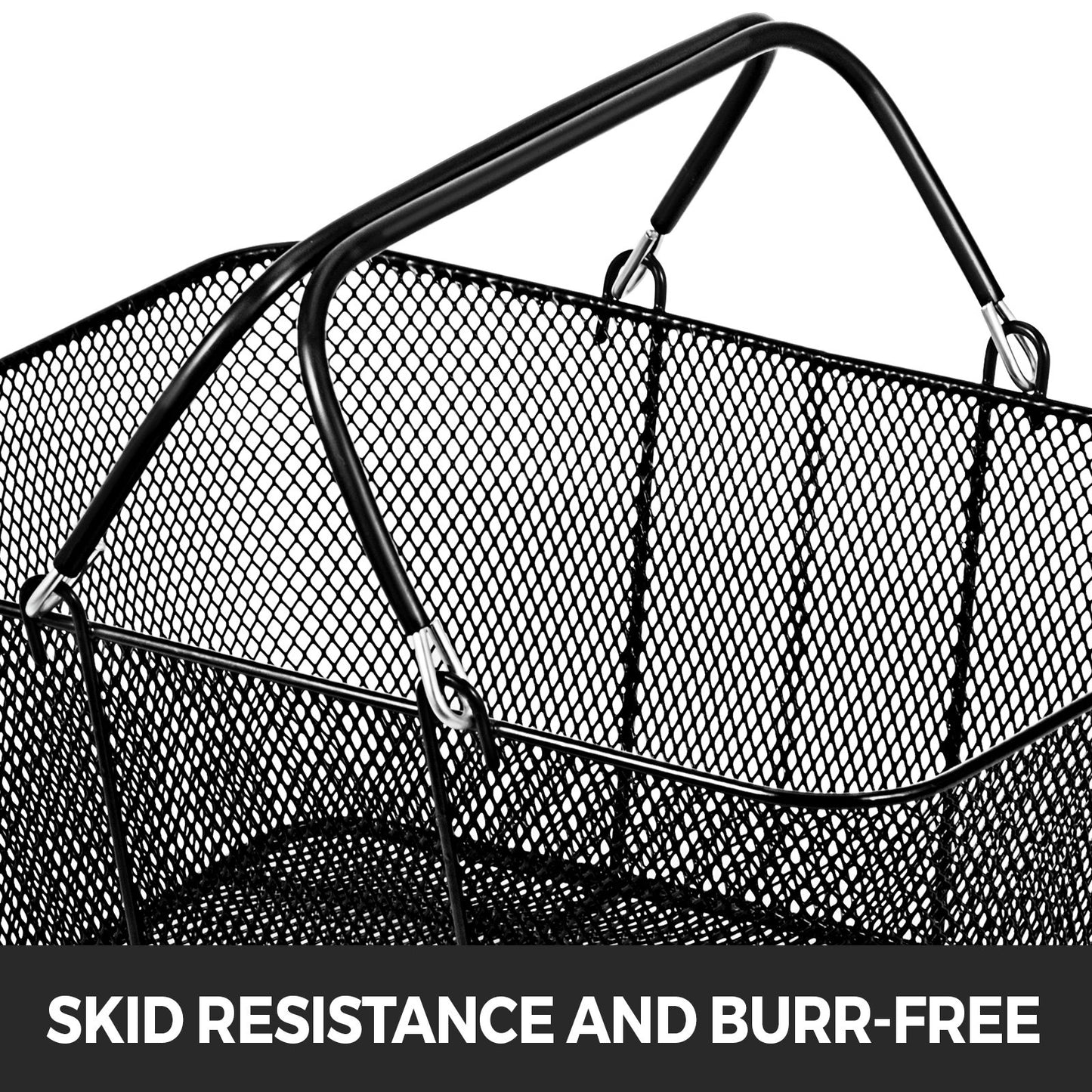 VEVOR 12PCS Shopping Baskets with Handles, Black Metal Shopping Basket, Portable