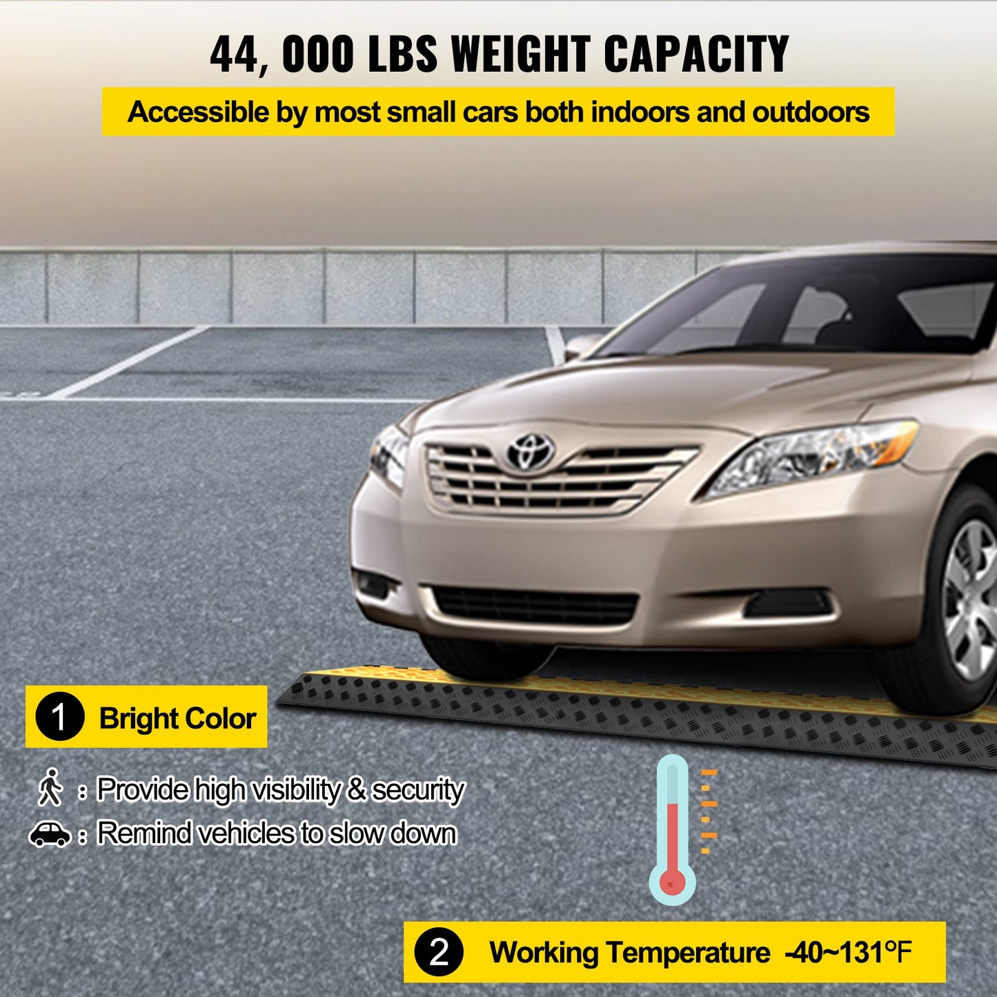 VEVOR 3-Channel Cable Protector Cover 22046-44092 lbs Capacity Heavy-Duty