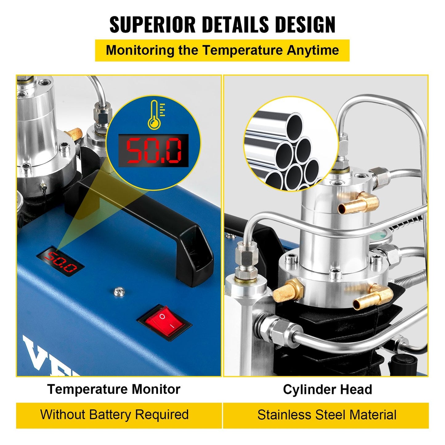 220V High-Pressure 4500PSI Compressor for Air Rifles and Paintball, Water-Cooled