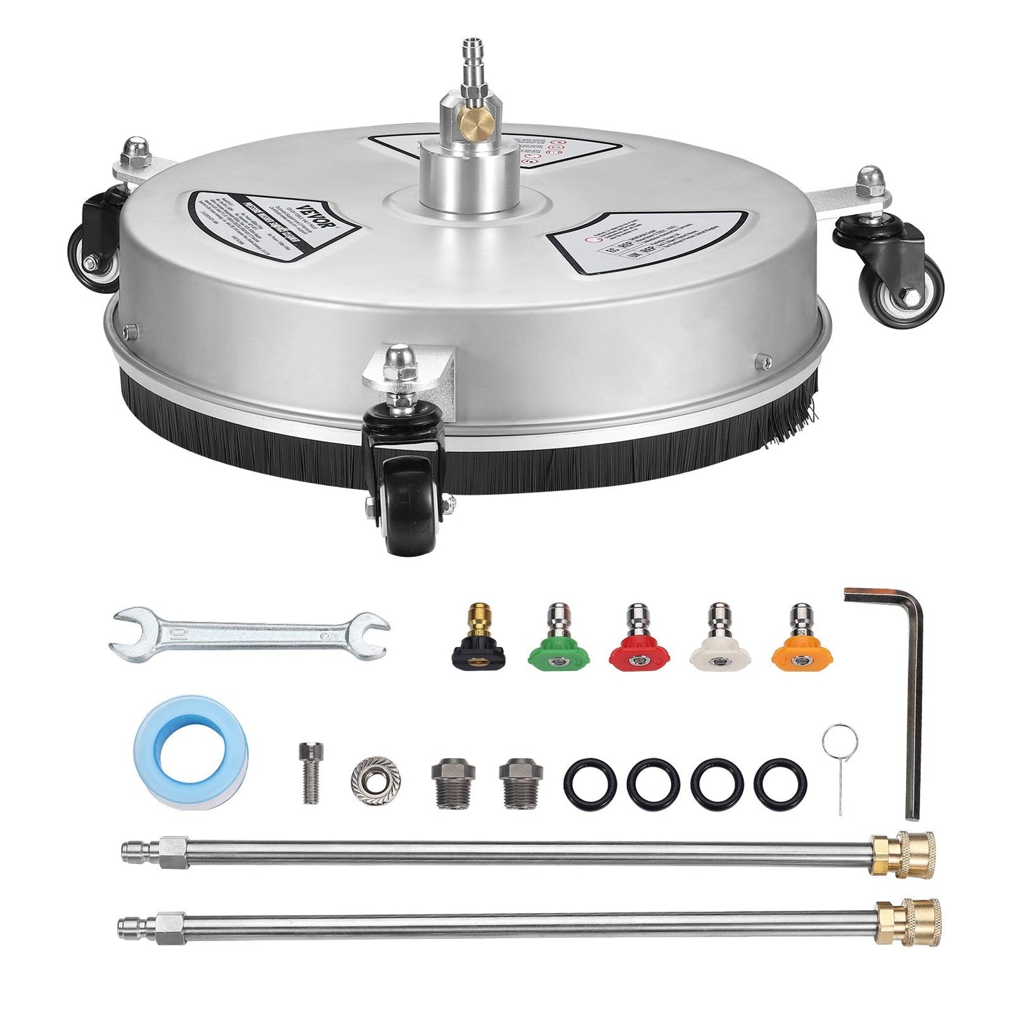 15" Stainless Steel Pressure Washer with Wheels, 380mm Surface Cleaner, 4000 PSI