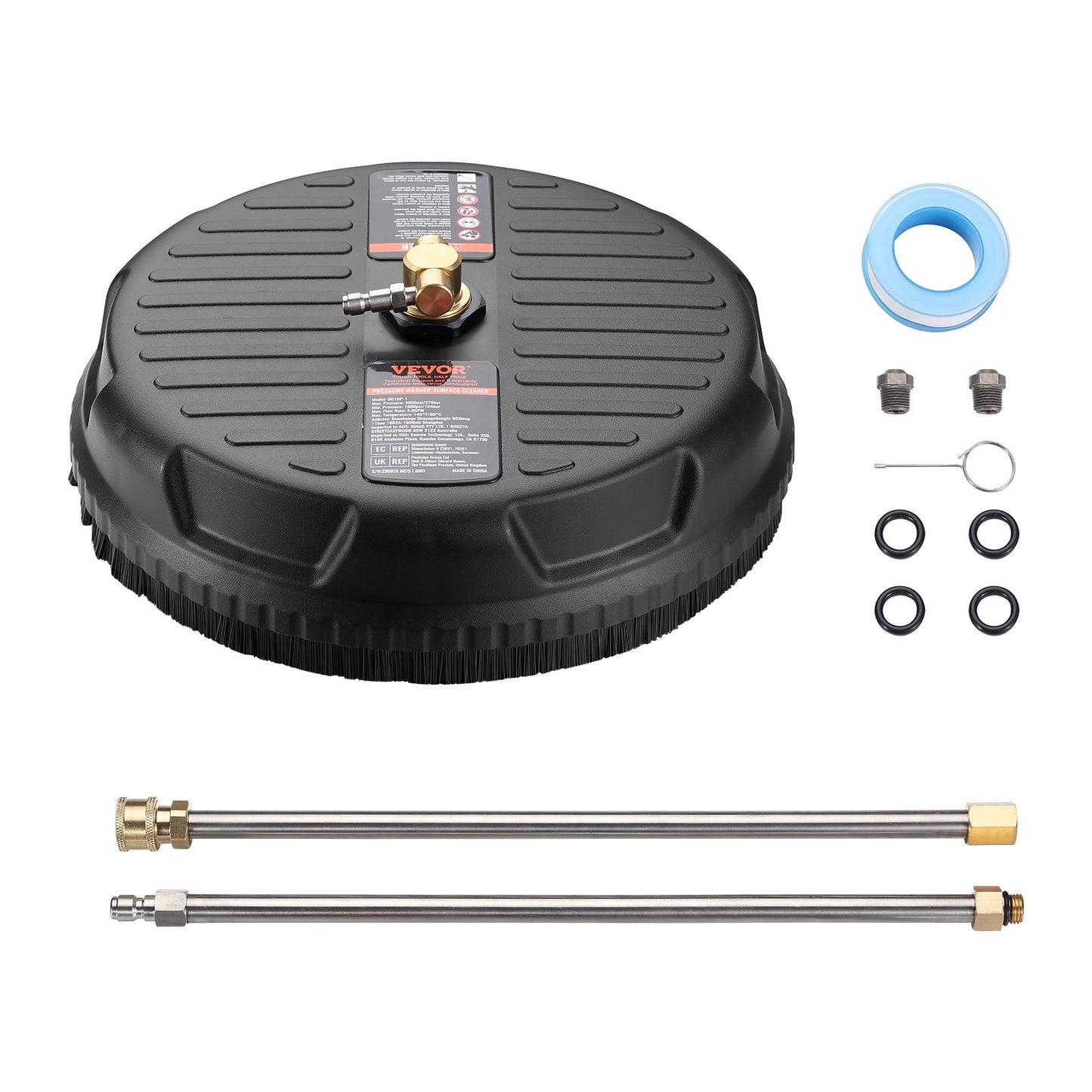 VEVOR Pressure Washer Surface Cleaner Universal 15", Pressure Washer Attachment