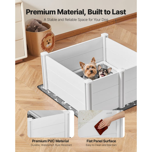 Dog Whelping Box 980 x 980 x 460 mm Door Height Adjustable for Medium Dog