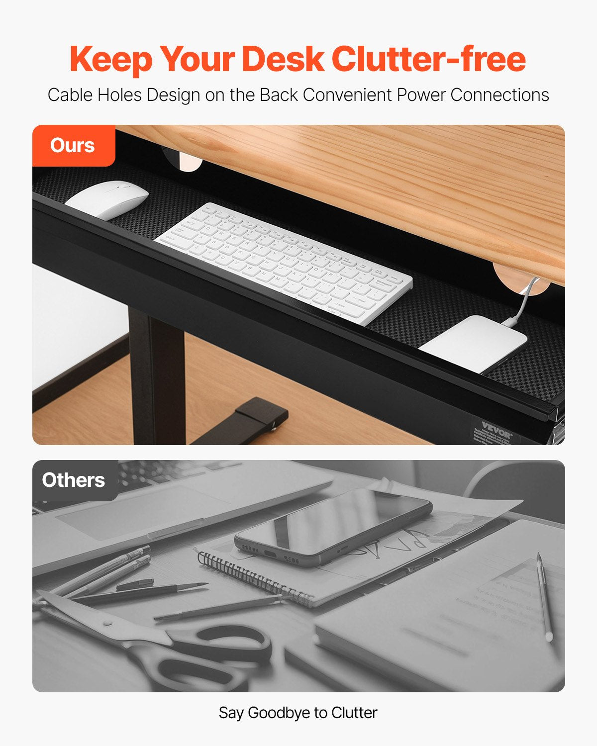 VEVOR 33" Under Desk Drawer Organizer Slide-out Drawer Space Saver Home Office