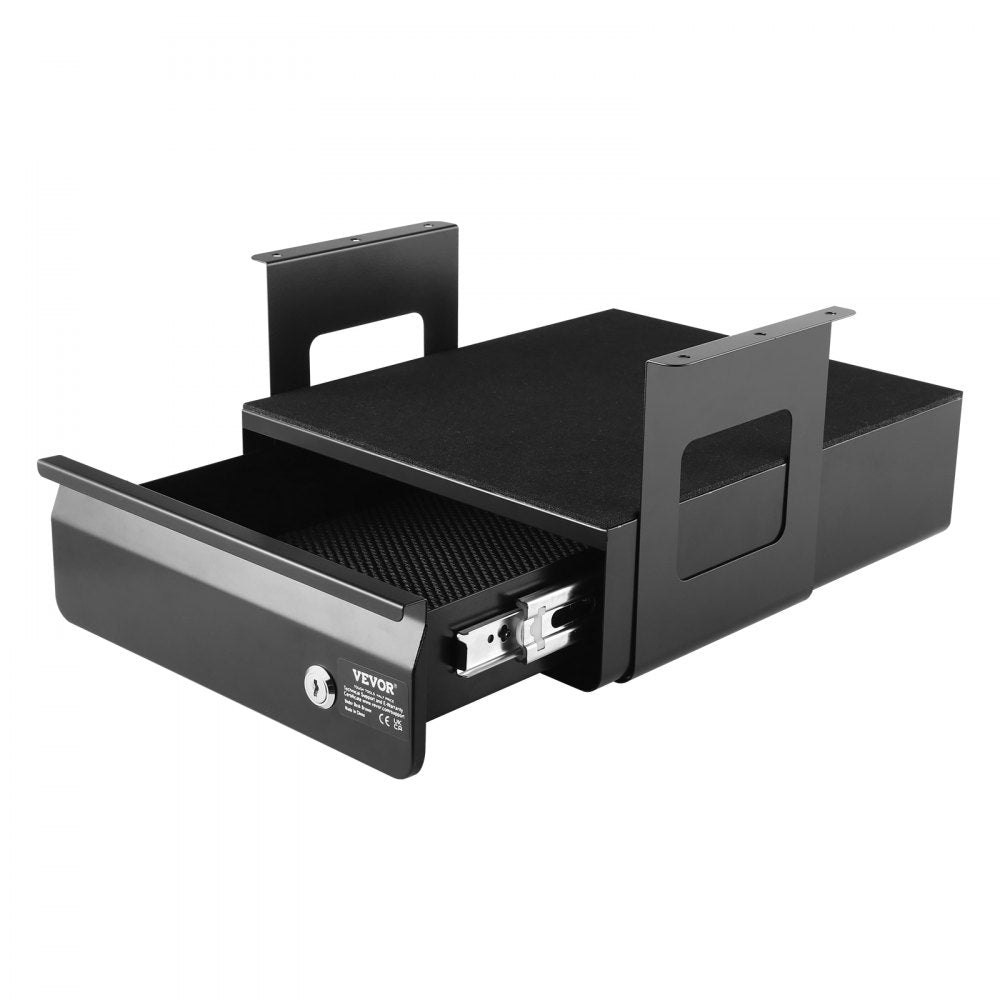 VEVOR 33 cm Lockable Under Desk Drawer Organizer Slide-out Drawer Home Office