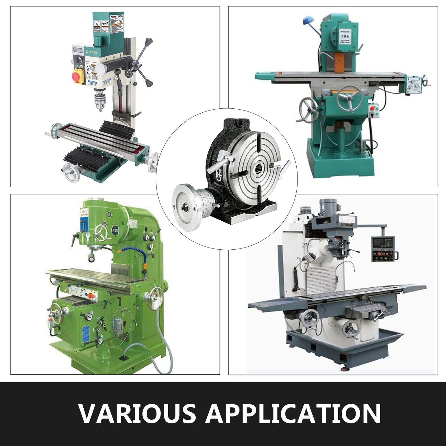 VEVOR Rotary Table 8" 200mm tilting MT-3 4 Slot Excellent High Quality Precision