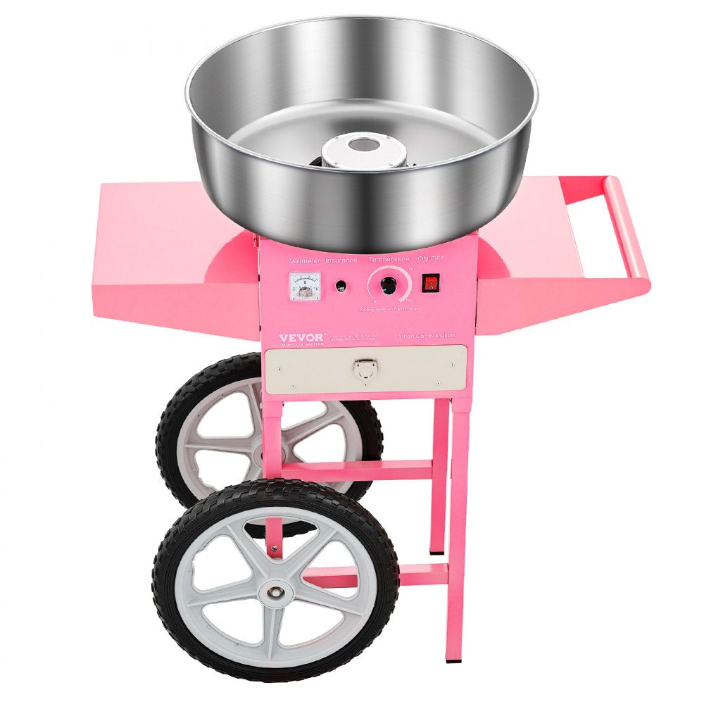 VEVOR Commercial Cotton Candy Machine with Cart Sugar Floss Maker 1000W Party