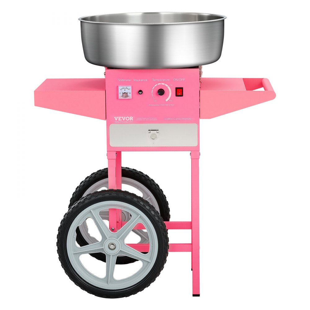 VEVOR Commercial Cotton Candy Machine with Cart Sugar Floss Maker 1000W Party