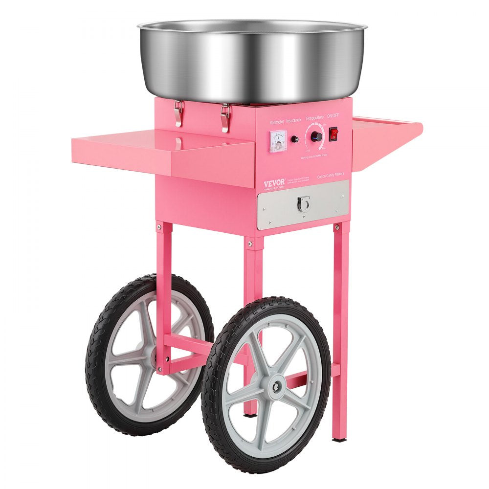 VEVOR Commercial Cotton Candy Machine with Cart Sugar Floss Maker 1000W Party