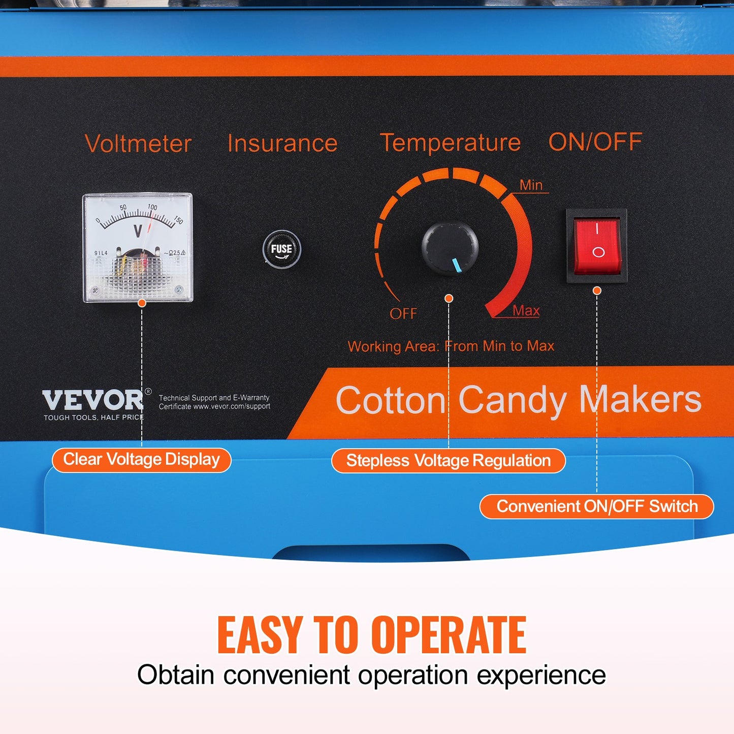 VEVOR Electric Cotton Candy Machine with Cart, 1000W Commercial Candy Floss Maker
