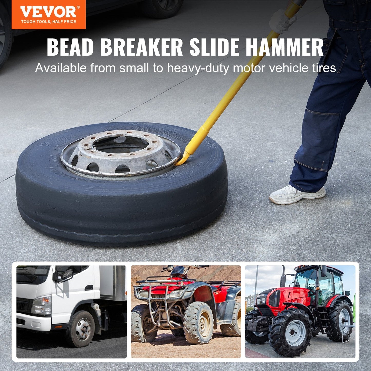 Heavy Duty Tire Bead Breaker Hammer, 1.175 m, 9 kg for Cars & Trucks