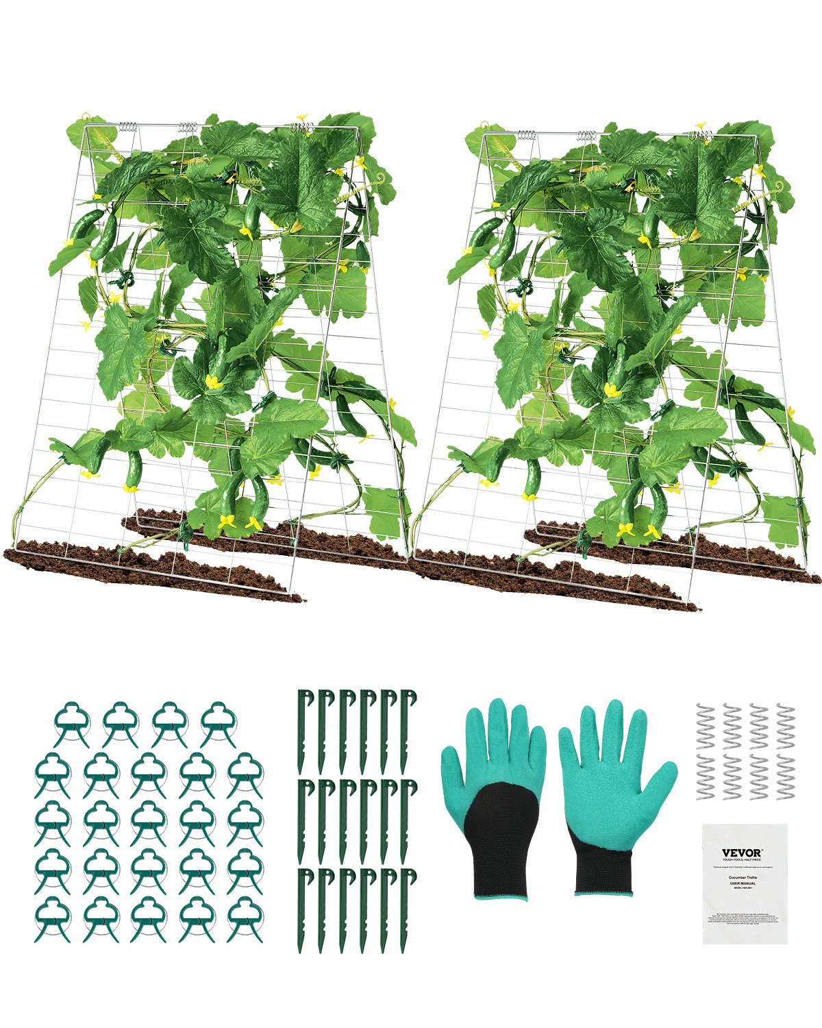 VEVOR A-Frame Cucumber Trellis 35" x 55" Foldable Metal Garden Trellis