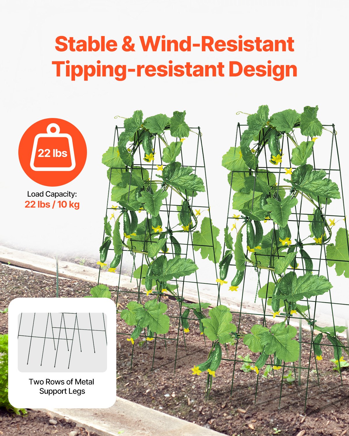 VEVOR A-Frame Cucumber Trellis 39" x 32" Foldable Metal Garden Trellis