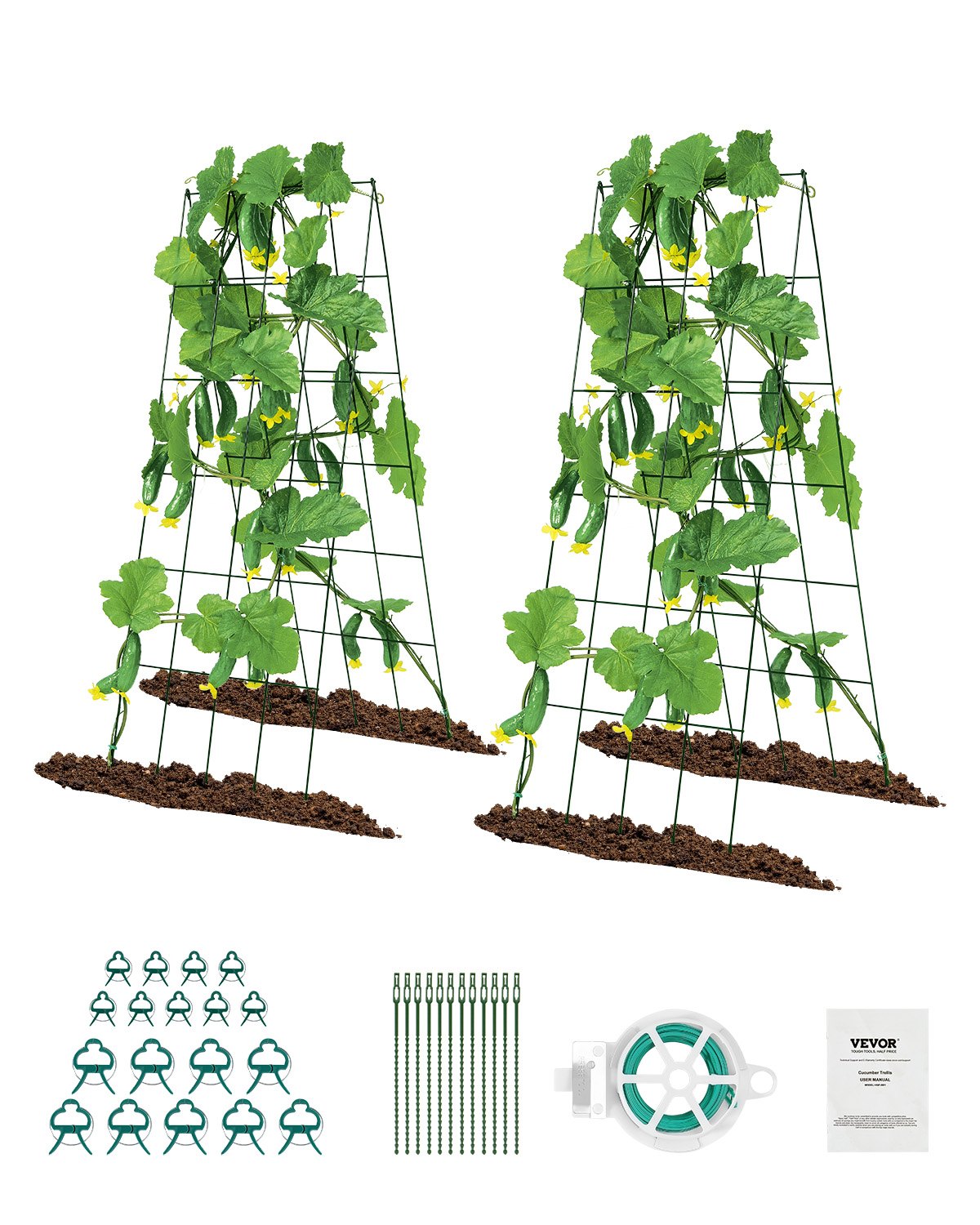 VEVOR A-Frame Cucumber Trellis 39" x 32" Foldable Metal Garden Trellis