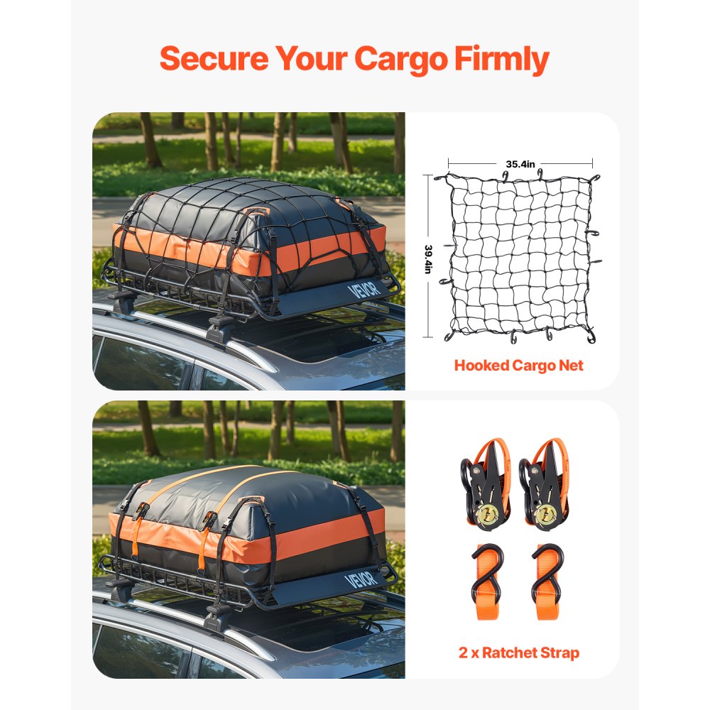 Roof Rack Cargo Carrier Basket 1300x910x105 mm Car Top Luggage Holder Bag