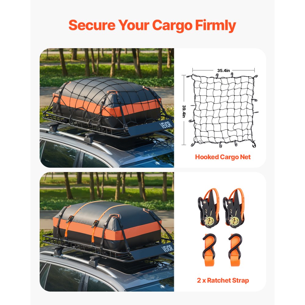 Roof Rack Cargo Carrier Basket 1625x990x105 mm Car Top Luggage Holder Bag