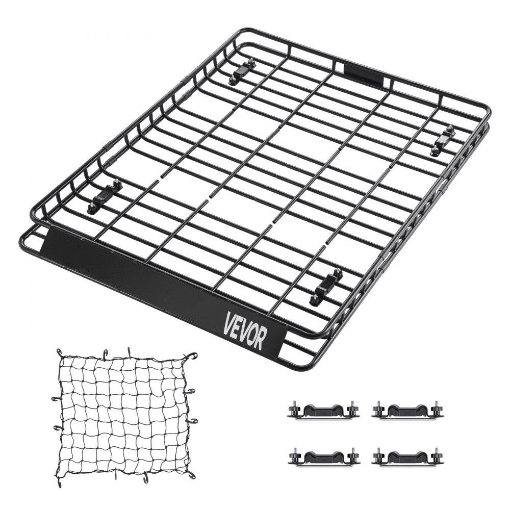 VEVOR Roof Rack Cargo Carrier Basket 1630x1270x105 mm Car Top Luggage Holder Net