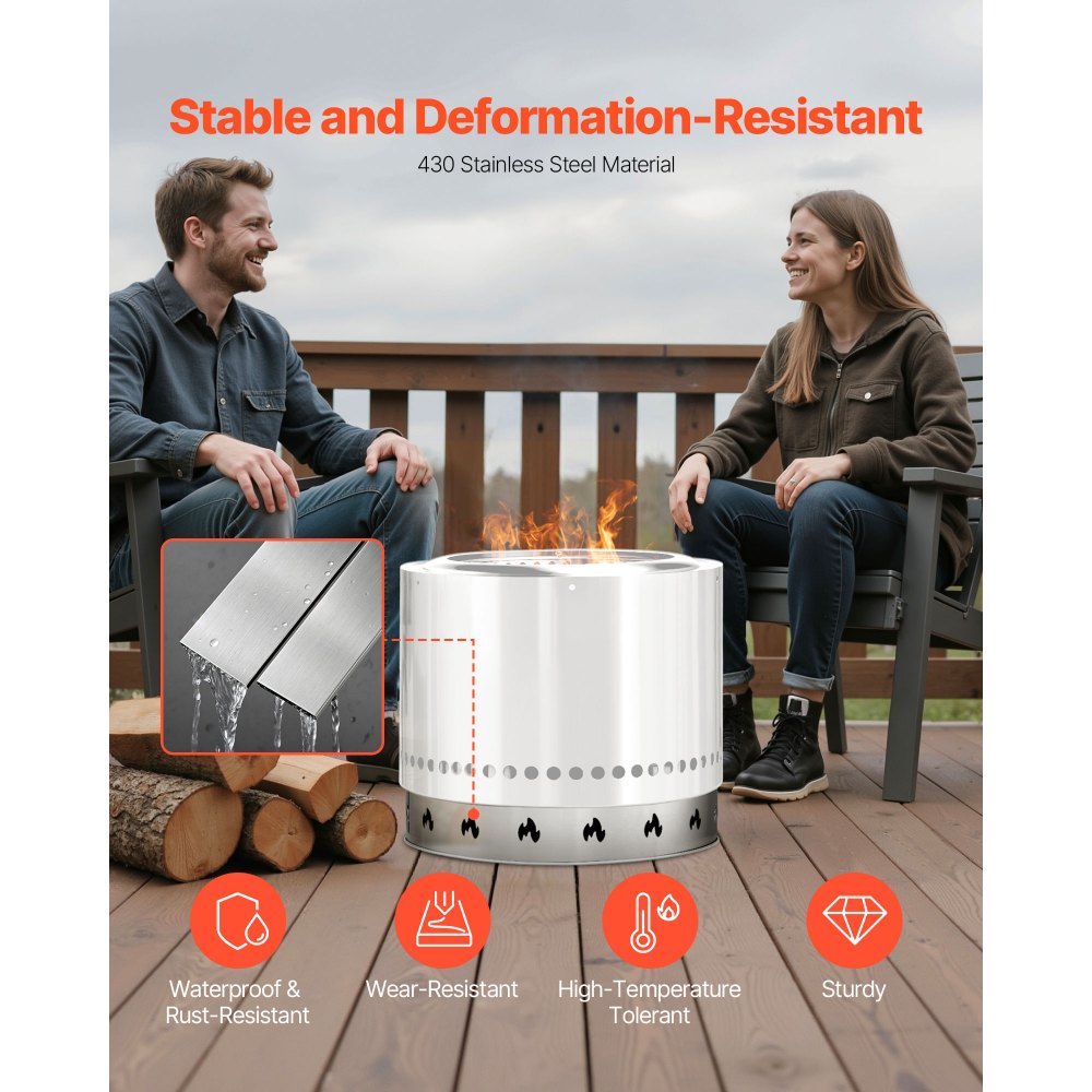 VEVOR Fire Pit Stand for Solo Stove Bonfire 68.6 cm Smokeless Fire Pit Ring