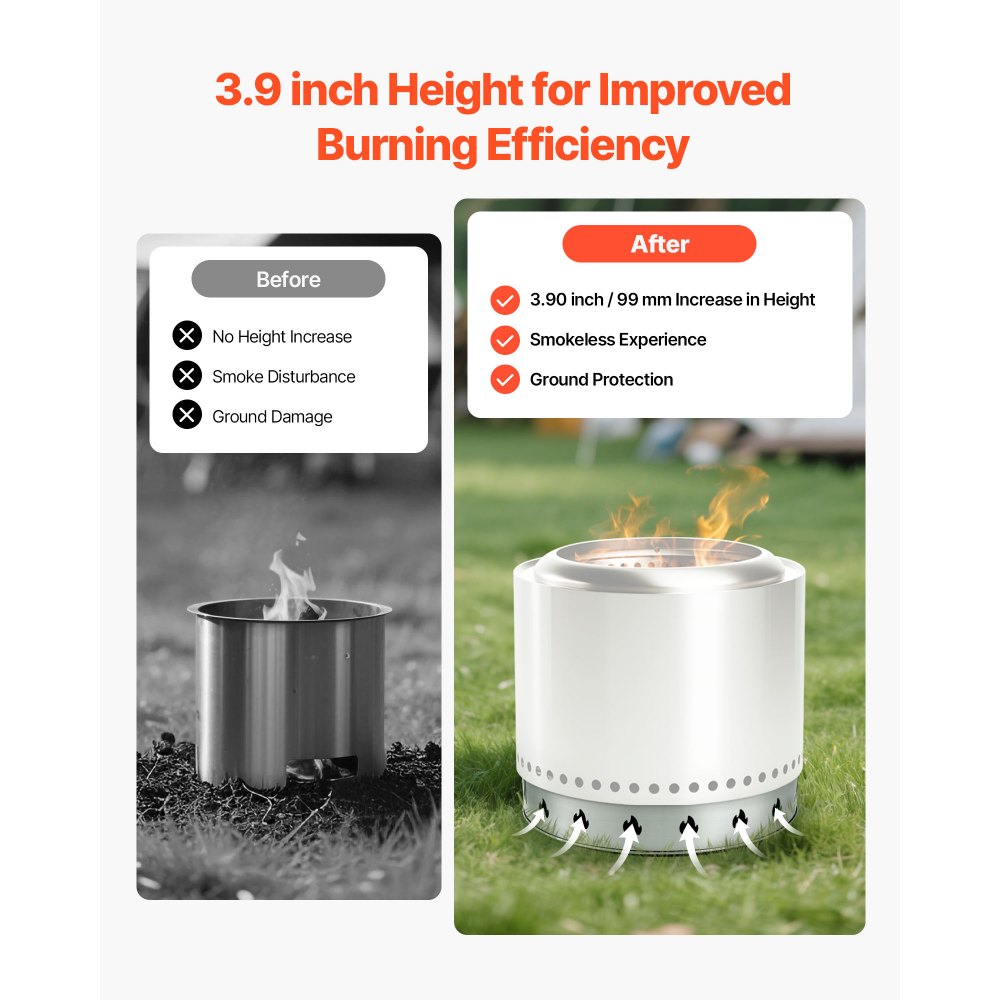 VEVOR Fire Pit Stand for Solo Stove Bonfire 68.6 cm Smokeless Fire Pit Ring