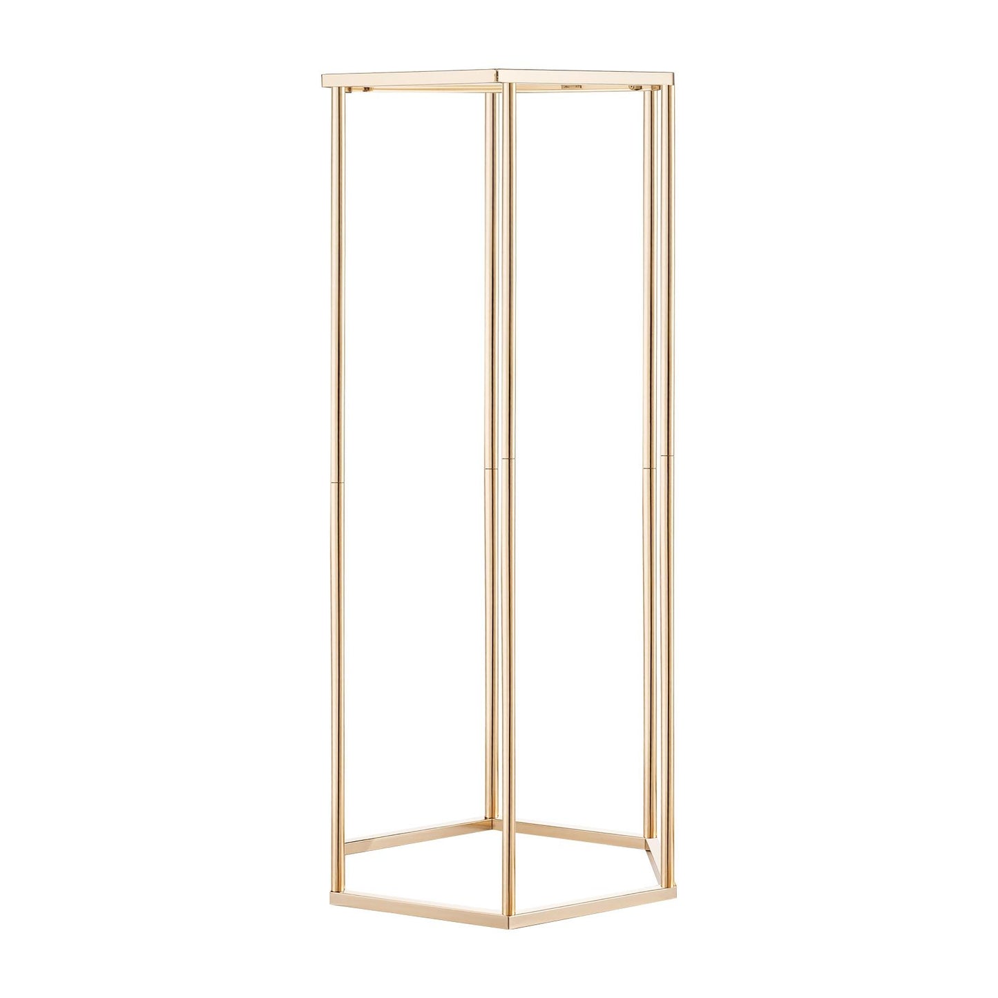Wedding Flower Stand, 10PCS 60cm Column Flower Stand, Floral Stands with Acrylic Laminate, Hexagonal Cubic Floral Display Rack for Wedding, Party, Birthday, Home, French Gold Centerpiece Stands