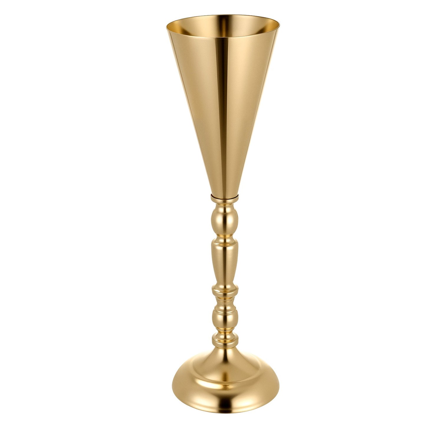 20 PCS Wedding Flower Vase, 43 cm Tall Trumpet Flower Table Centerpieces, Banquet Vases Easy Installation, Electroplated Versatile Arrangement Stand for Party Events Home Decor Reception, Gold