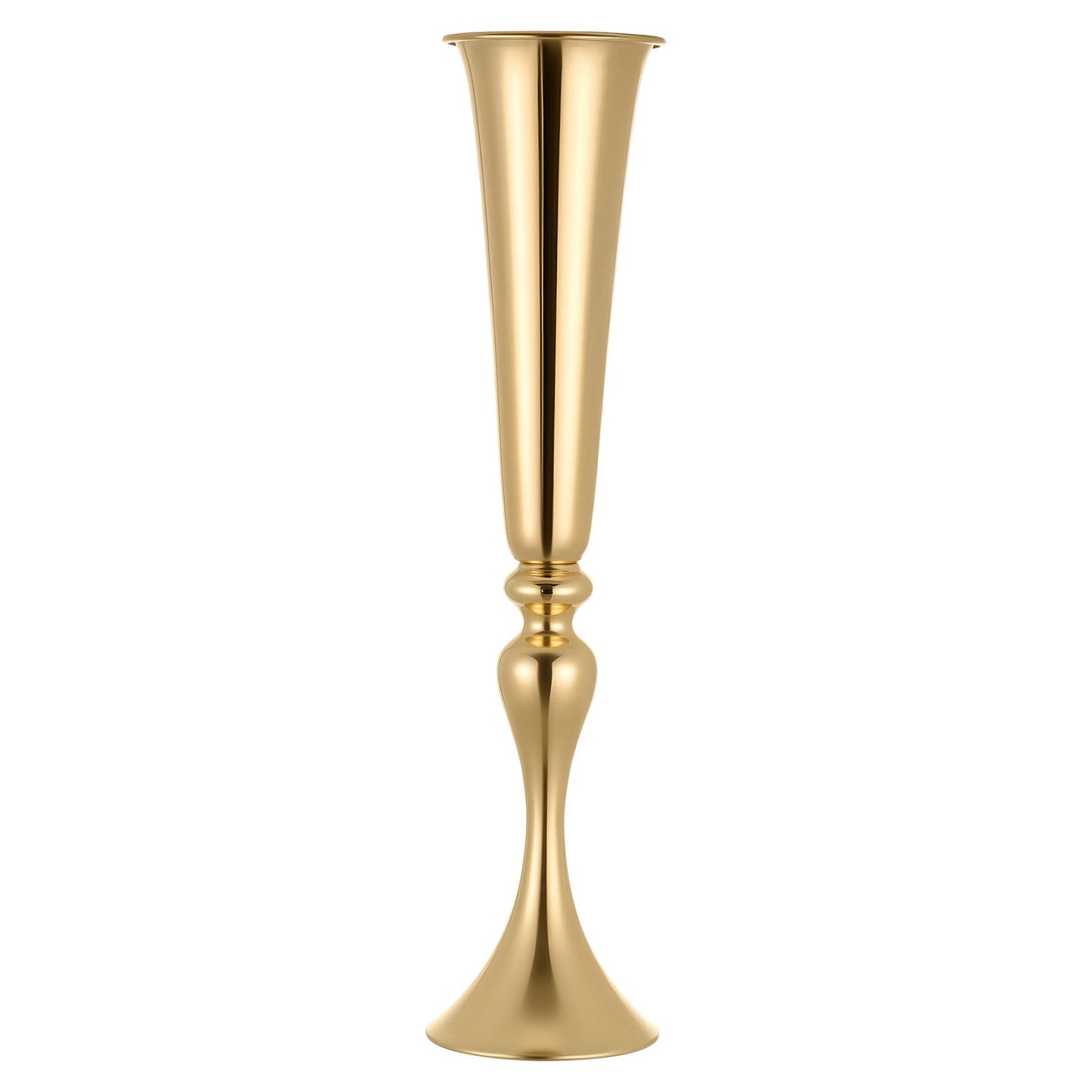 12 PCS Wedding Flower Vase, 55 cm Tall Trumpet Flower Table Centerpieces, Banquet Vases Easy Installation, Electroplated Versatile Arrangement Stand for Party Events Home Decor Reception, Gold