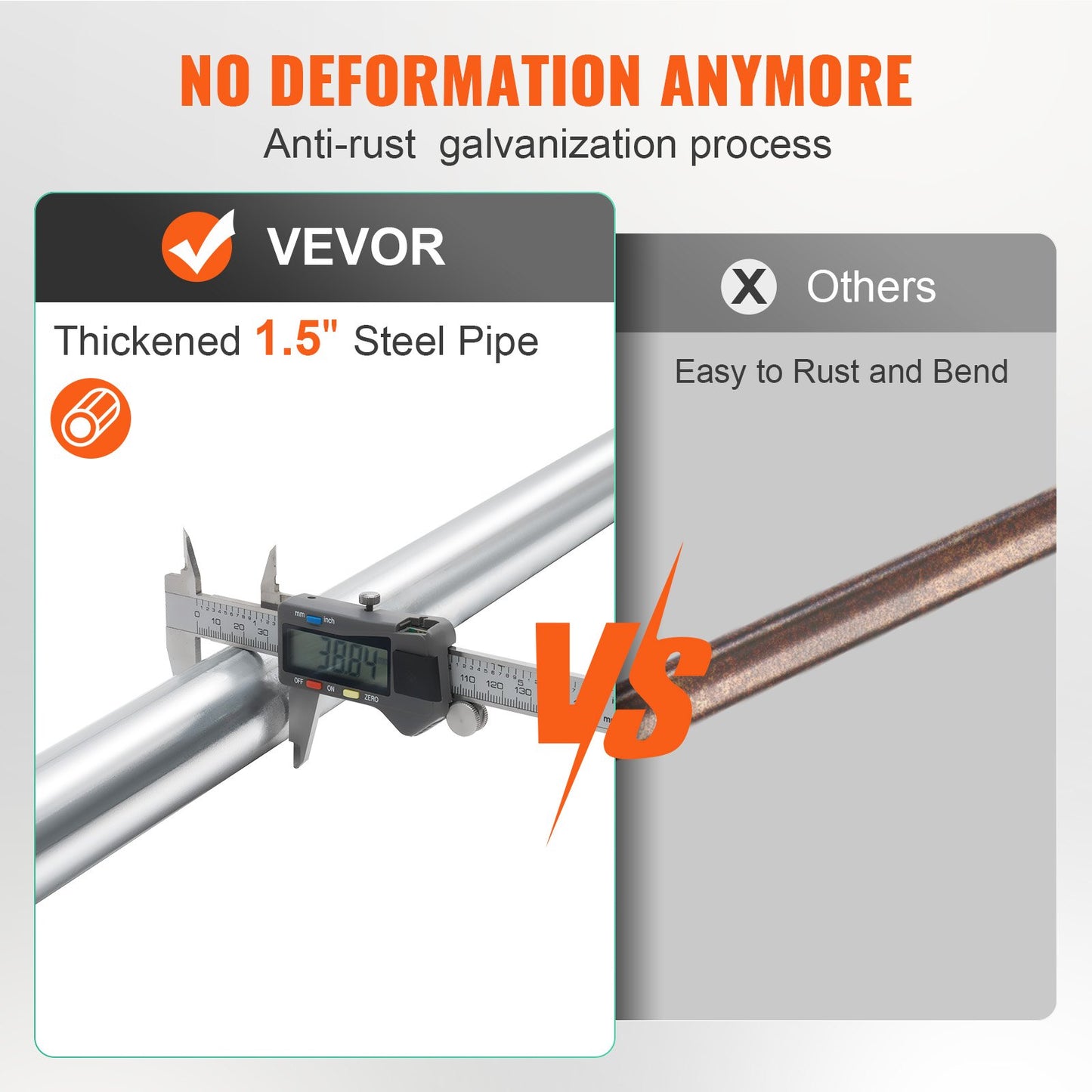 VEVOR Cargo Bar, Ratcheting Cargo Bar Adjustable from 89" to 104", Heavy-duty Steel