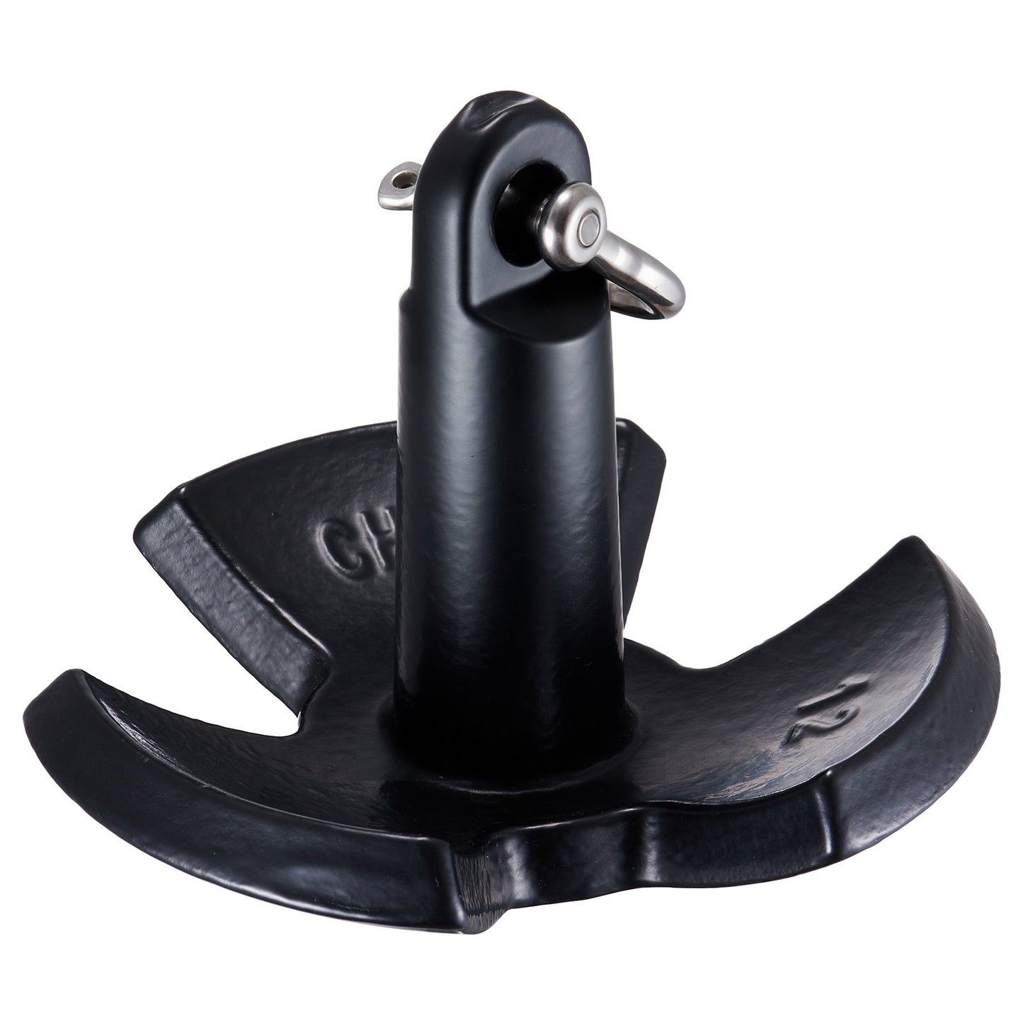 VEVOR River Anchor, 12 LBS Boat Anchor Cast Iron Black Vinyl-Coated with Shackle,