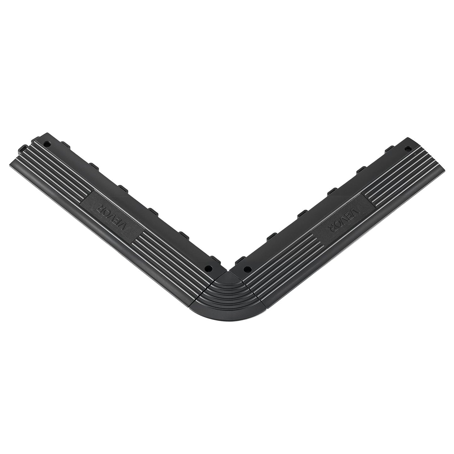Transition Edge Kit, 11-Piece, Durable PP Interlocking Modular Garage Floor Edging, Easy Installation, Edge Protection for Wet Area Restaurant, Only Compatible with Drainage Mats, Black