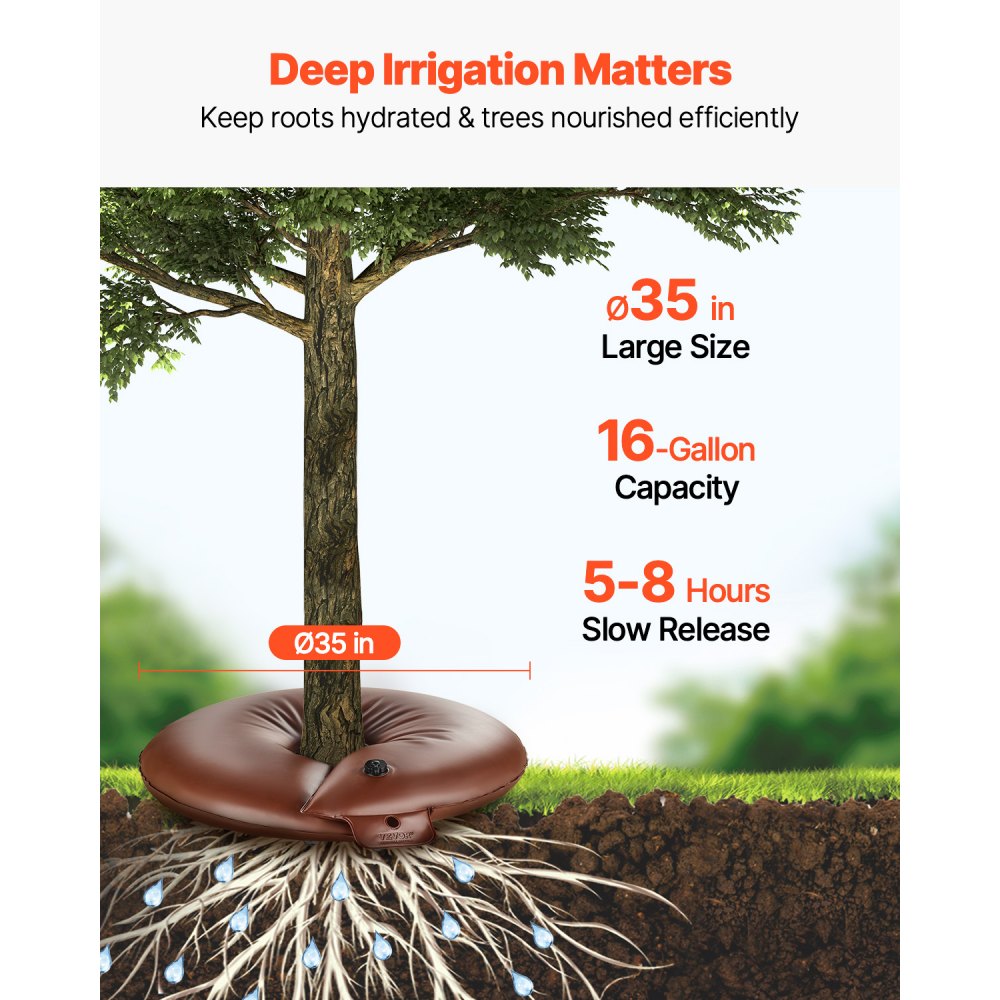 VEVOR Tree Watering Ring 4 Packs 16 Gallons Slow Release Tree Water Bag Durable